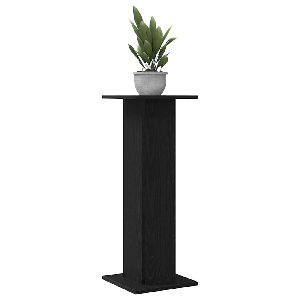 Supporto per piante 2 pz Rovere Nero 30 x 30 x 80 cm