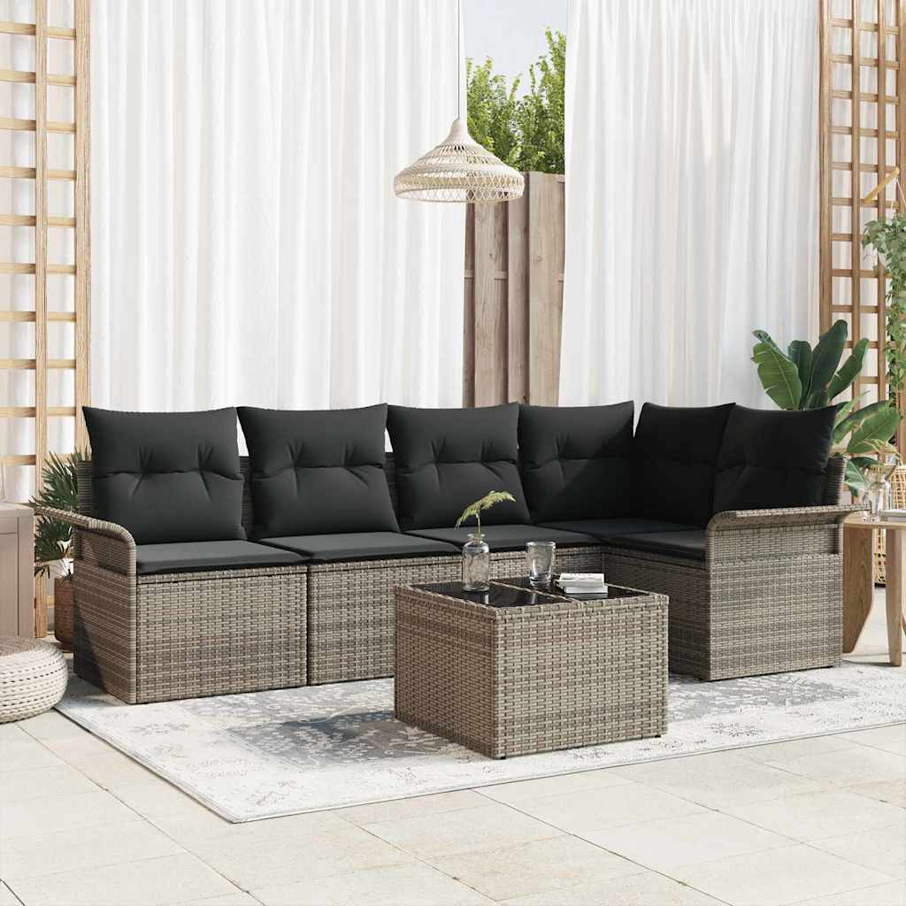 Set Divano da Giardino 6 pz polyrattan
