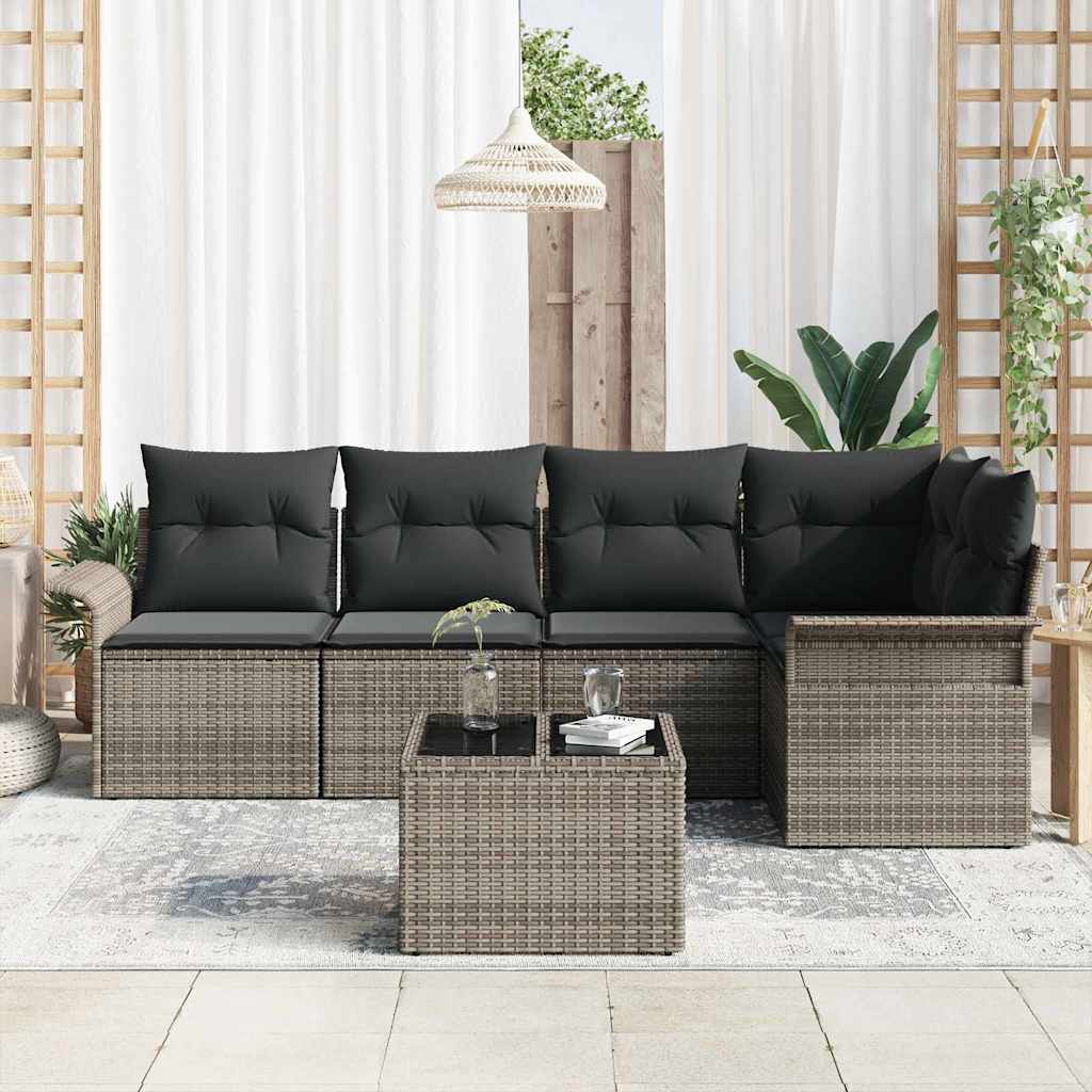 Set Divano da Giardino 6 pz polyrattan