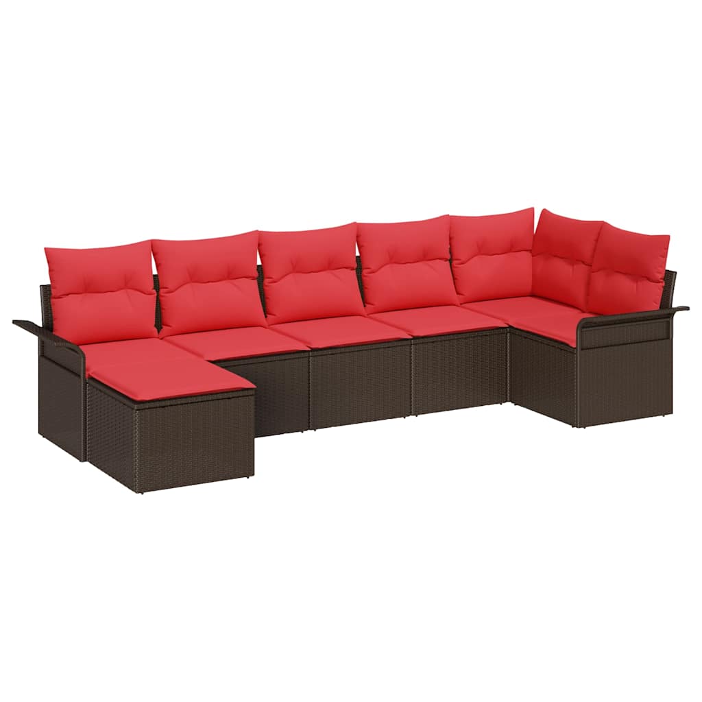 Set Divano da Giardino Marrone polyrattan