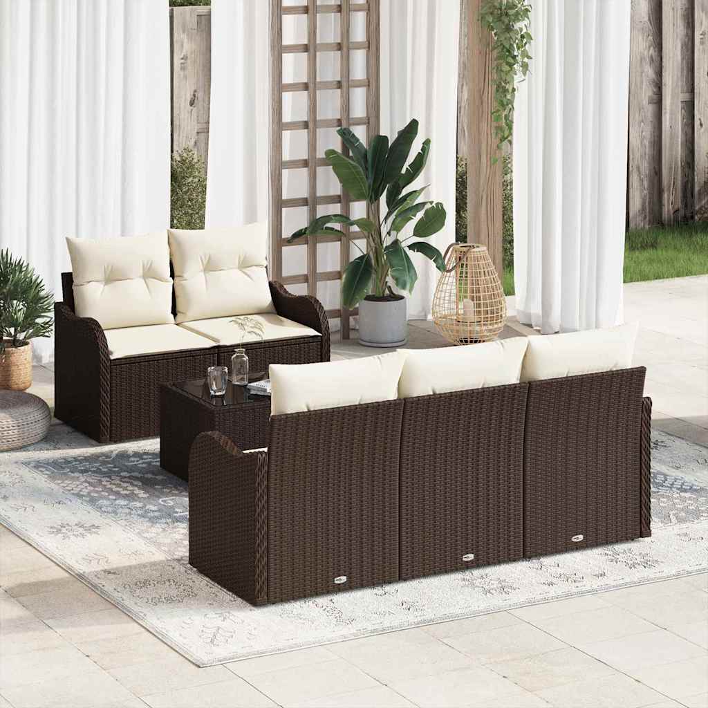 Set Divano da Giardino Marrone polyrattan