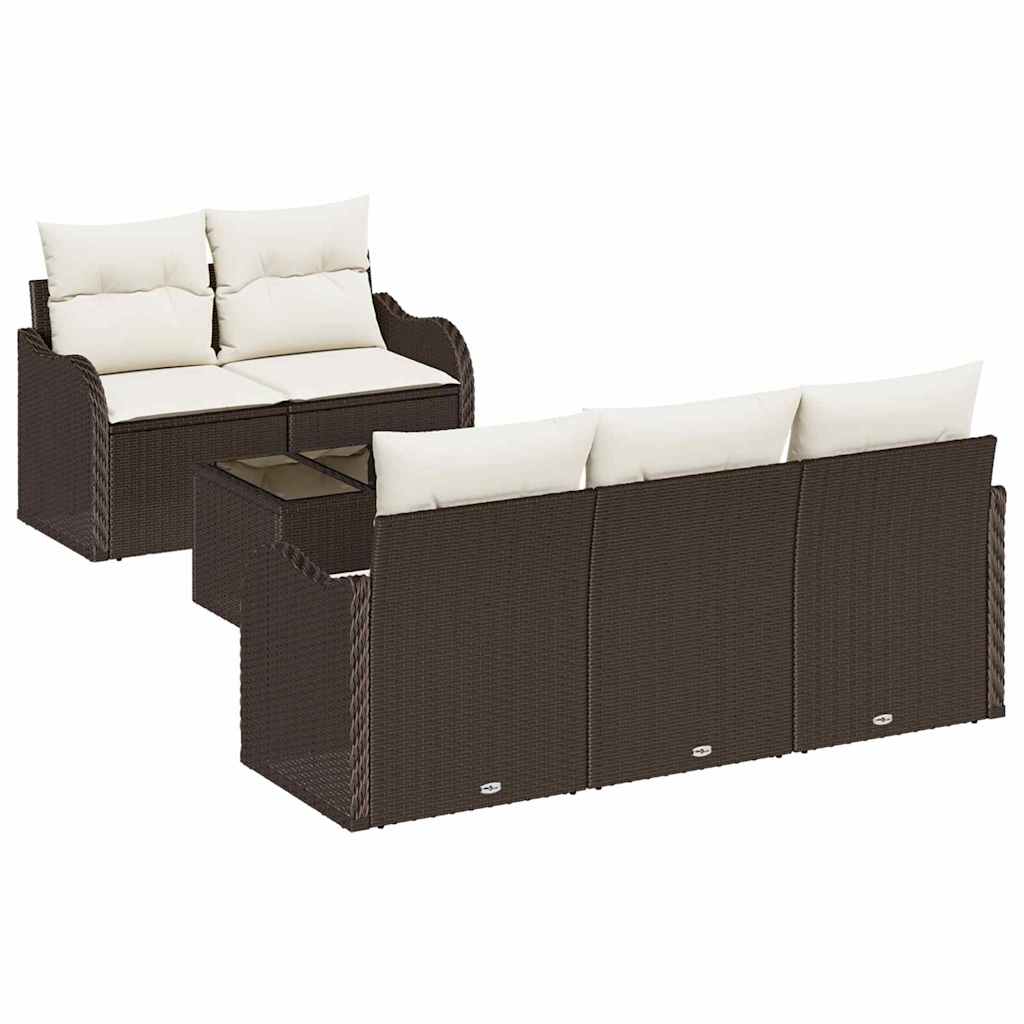 Set Divano da Giardino Marrone polyrattan