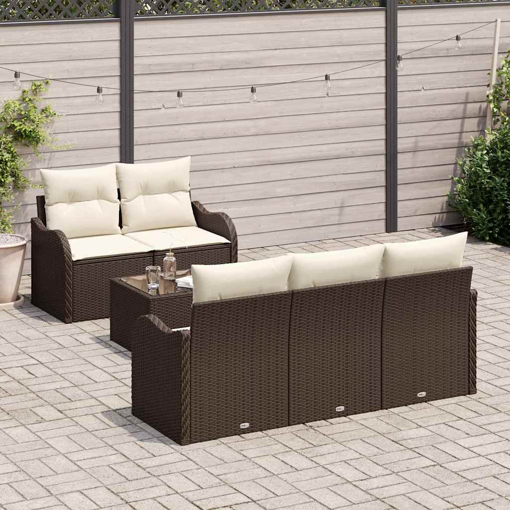 Set Divano da Giardino Marrone polyrattan
