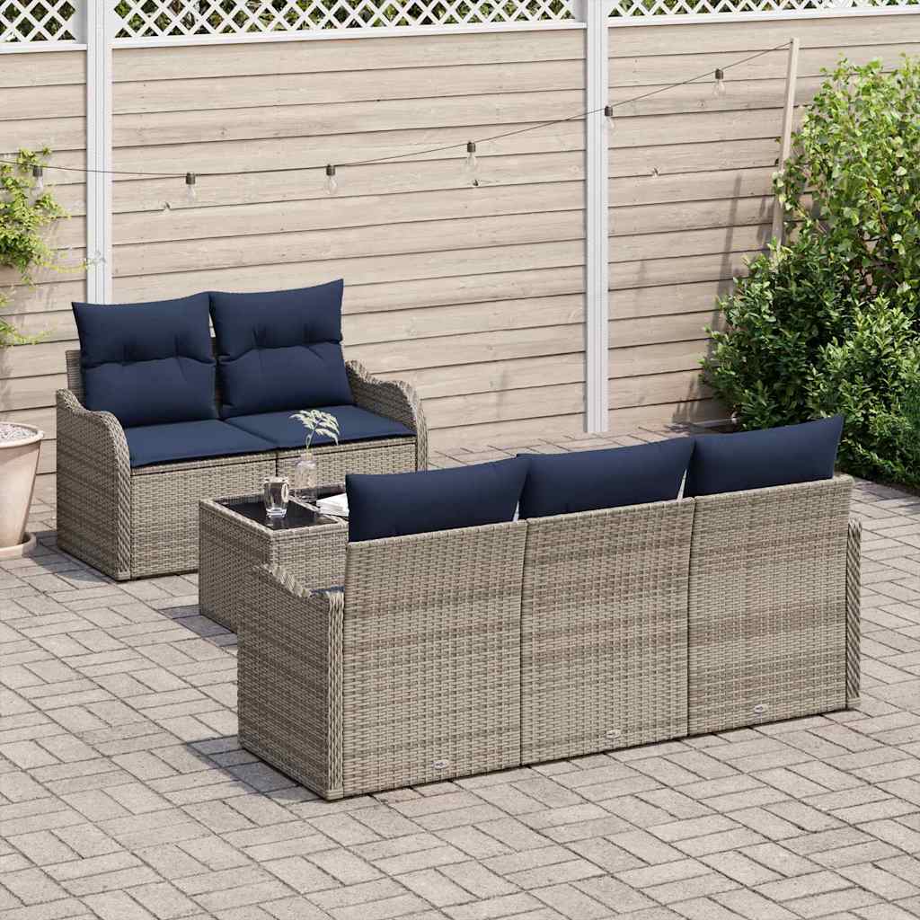 Set Divano da Giardino Grigio 55 x 55 x 37 cm polyrattan