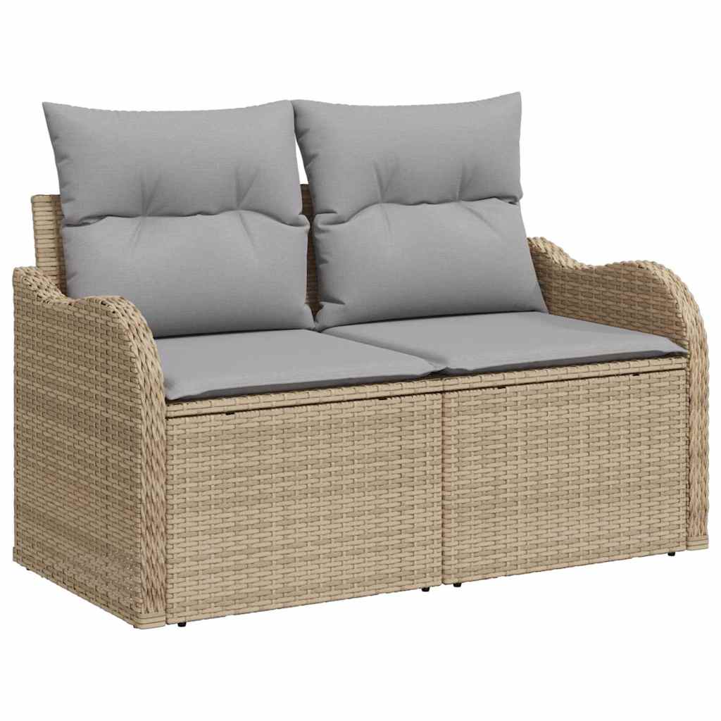 Set Divano da Giardino 5 pz Beige polyrattan