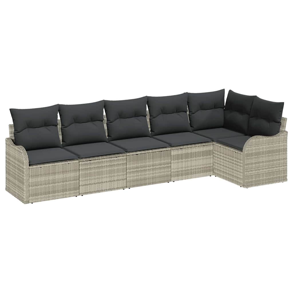 Set Divano da Giardino Grigio chiaro polyrattan