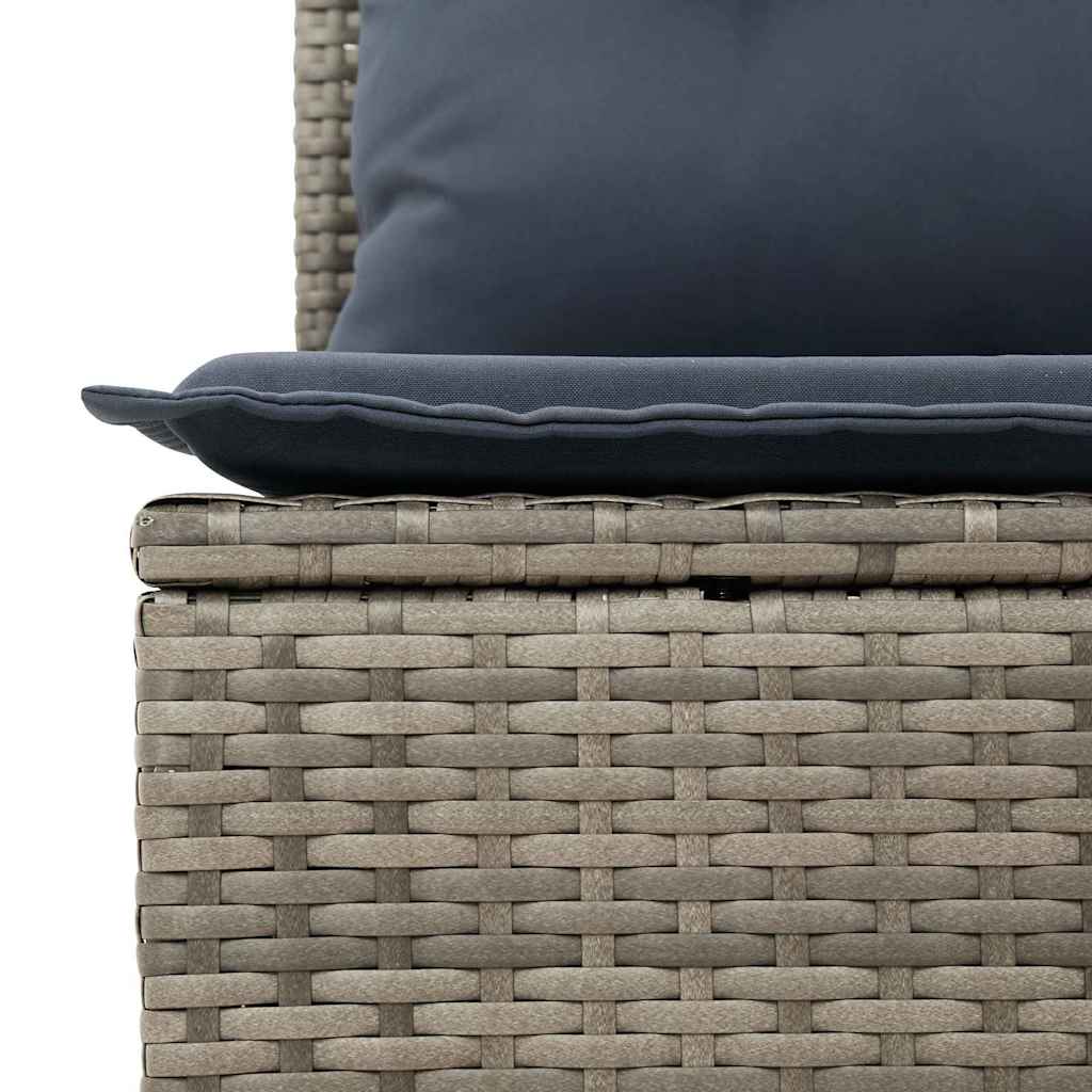 Set Divano da Giardino 6 pz 6-Posti Grigio polyrattan