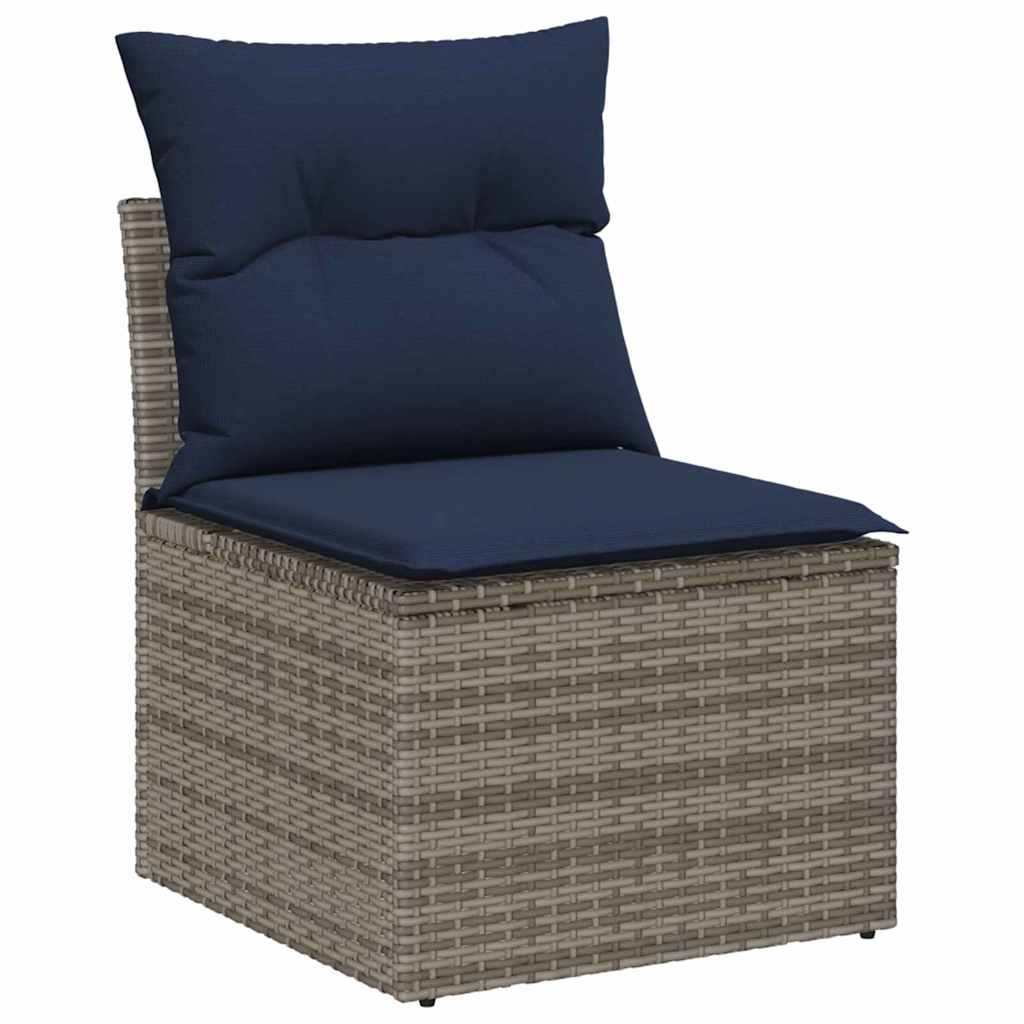 Set Divano da Giardino 7 pz Grigio polyrattan