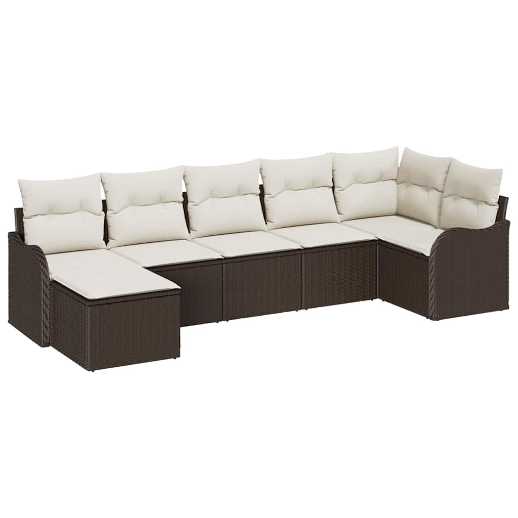 Set Divano da Giardino Marrone polyrattan