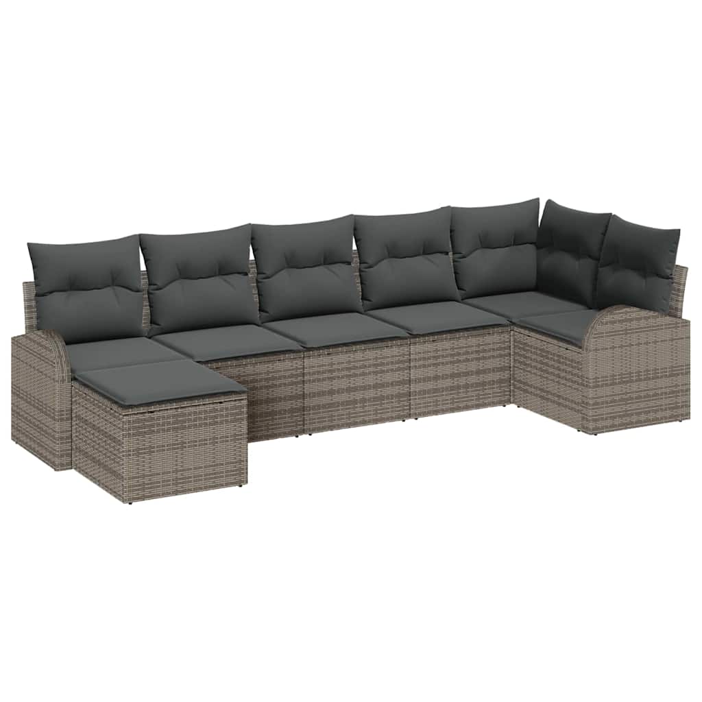 Set Divano da Giardino 7 pz Grigio