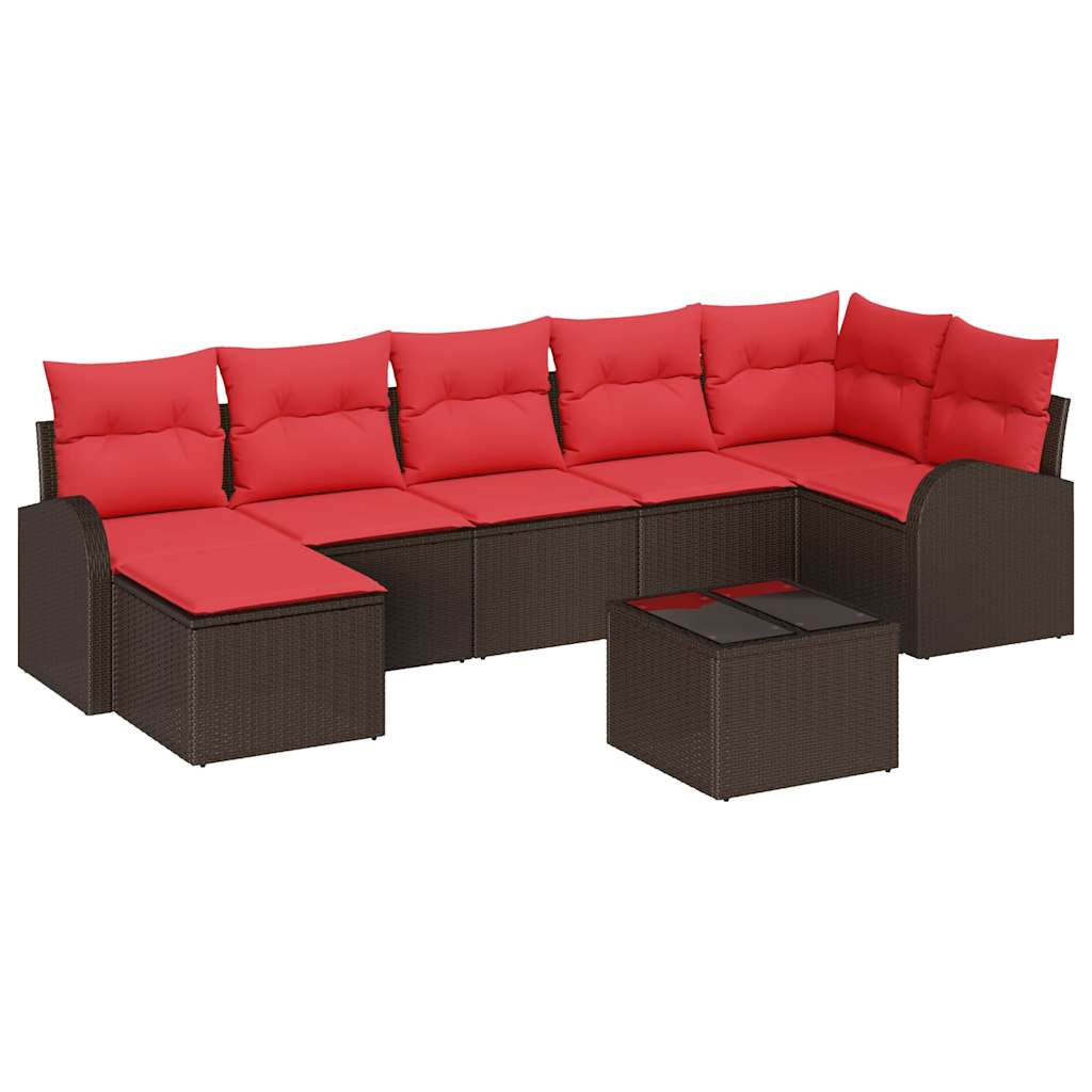 Set Divano da Giardino 8 pz Marrone