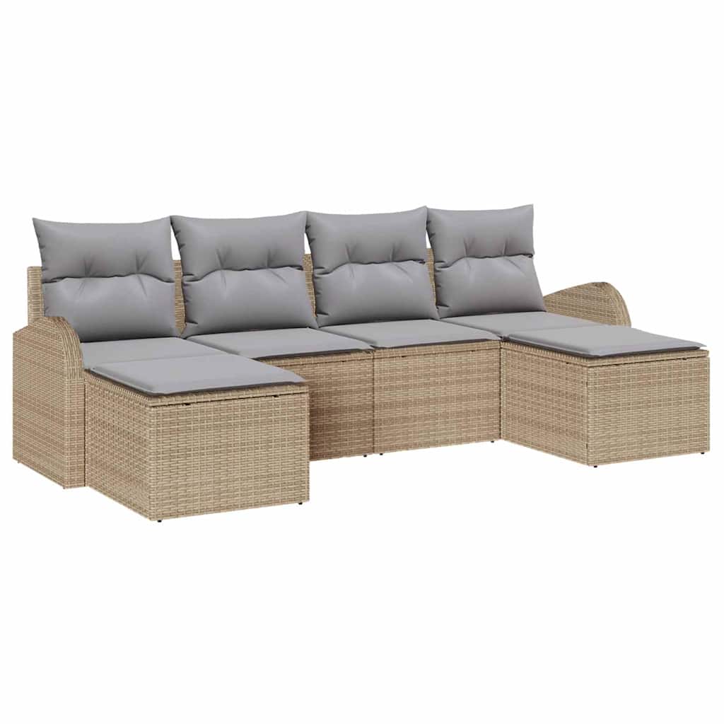 Set Divano da Giardino 6 pz Beige