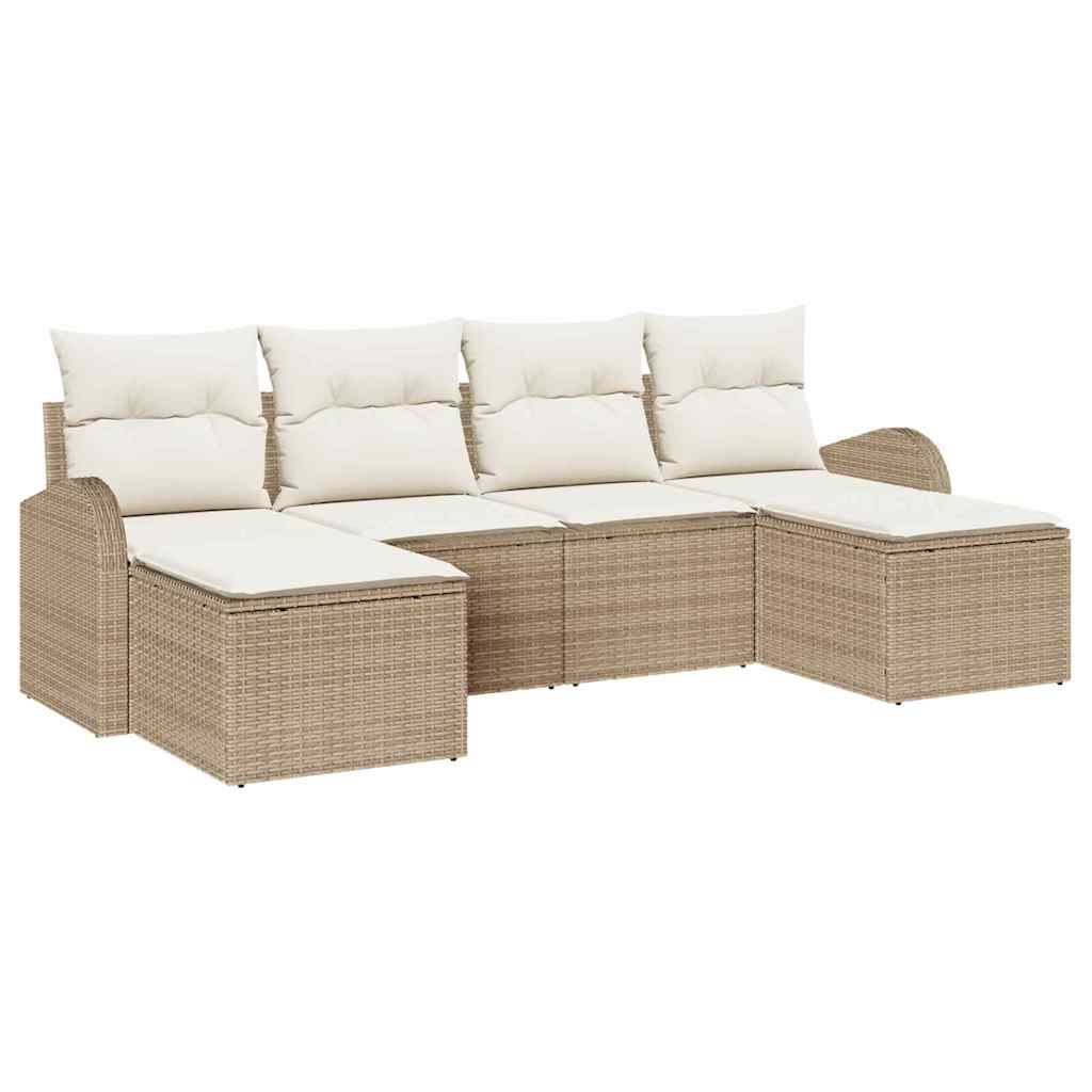 Set Divano da Giardino 6 pz Beige