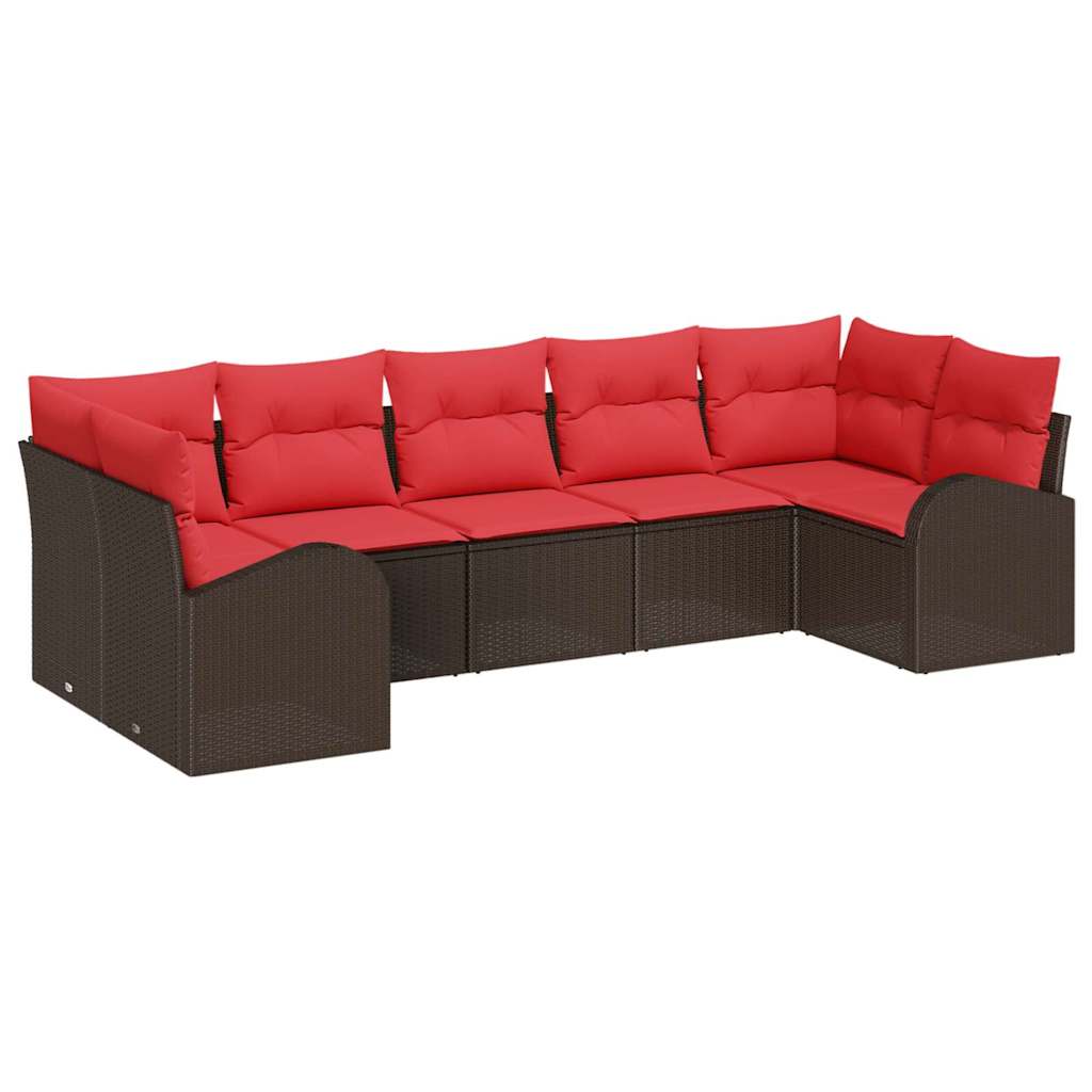 Set Divano da Giardino 7 pz Marrone