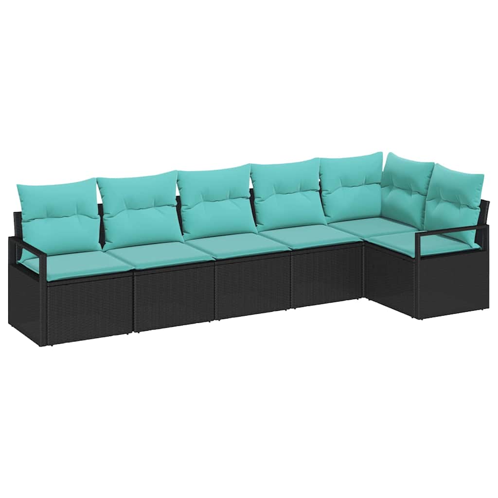 Set di divani Nero polyrattan