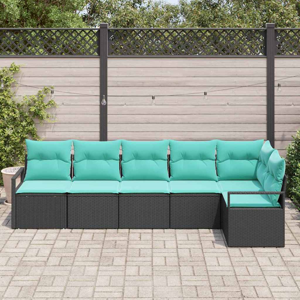 Set di divani Nero polyrattan