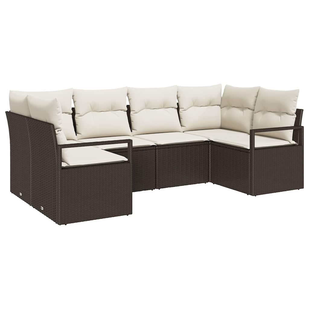 Set di divani 6 pz Marrone polyrattan