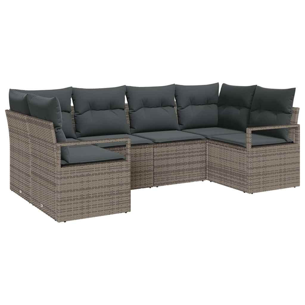Set di divani 6 pz Grigio polyrattan