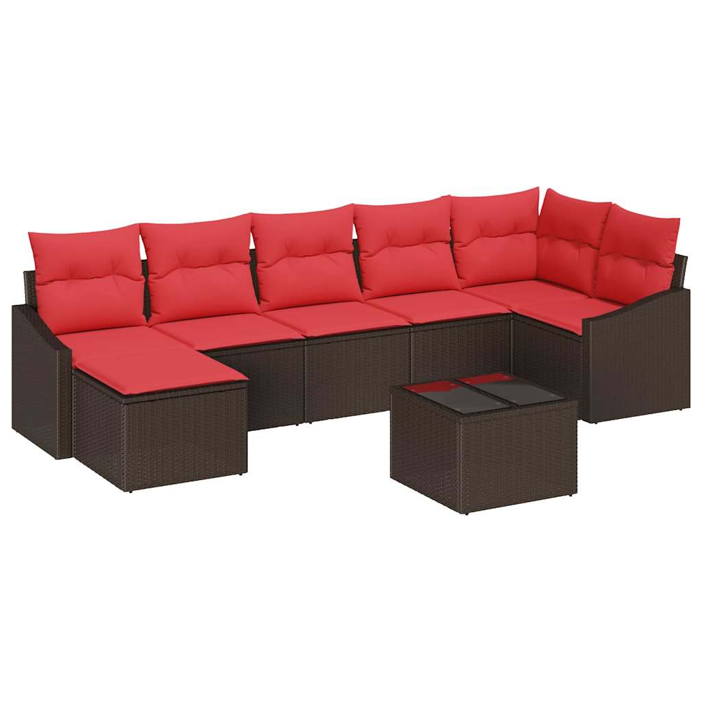 Set di divani 8 pz Marrone polyrattan