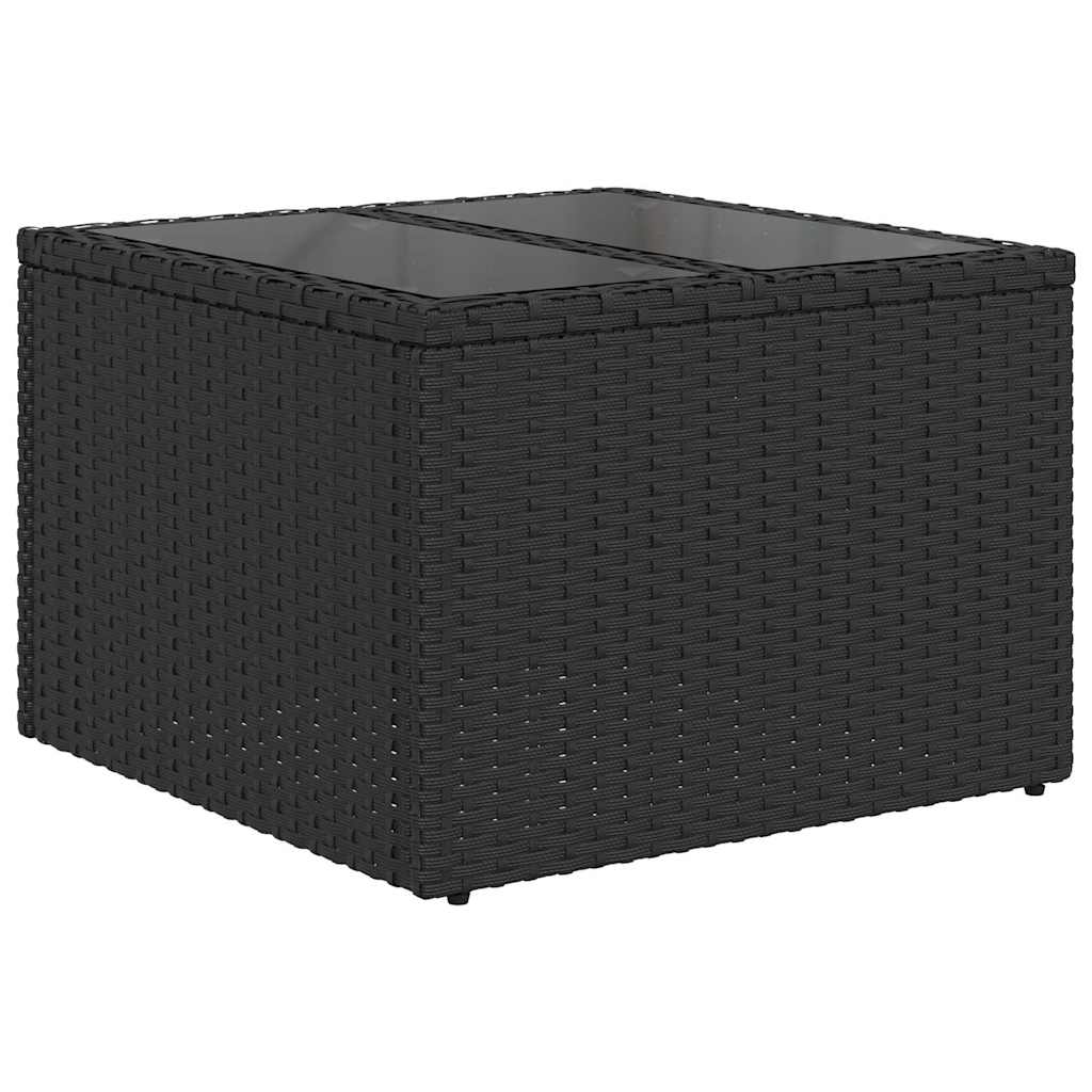 Set Divano da Giardino 6 pz Nero polyrattan