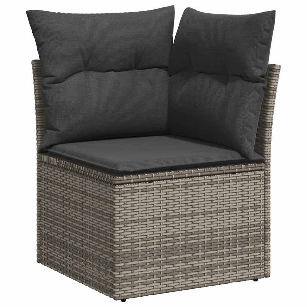 Set Divano da Giardino 7 pz Grigio polyrattan