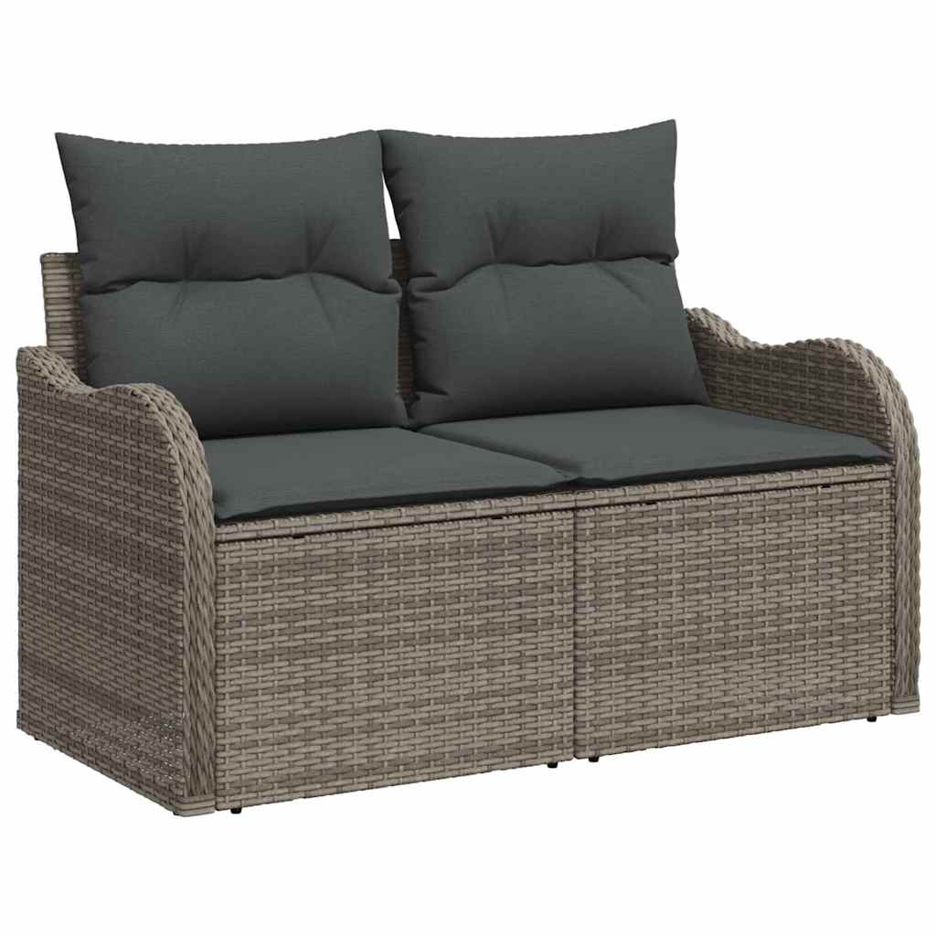 Set Divano da Giardino 6 pz Grigio polyrattan