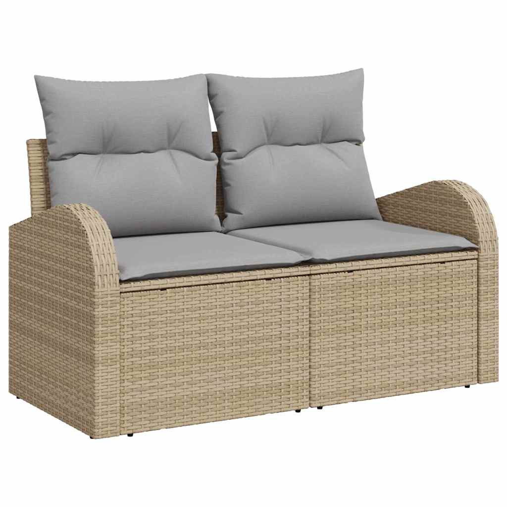 Set Divano da Giardino 5 pz Beige polyrattan