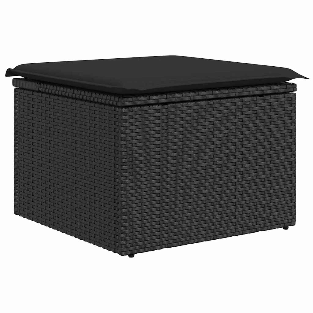 Set Divano da Giardino 6 pz Nero polyrattan