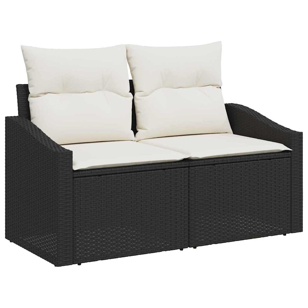 Set Divano da Giardino 6 pz Nero polyrattan