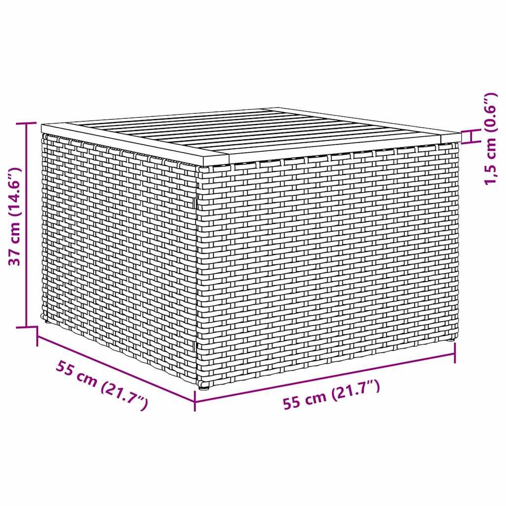 Set Divano da Giardino 7 pz Grigio polyrattan