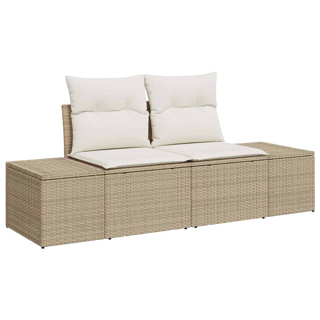 Set Divano da Giardino 6 pz Beige polyrattan