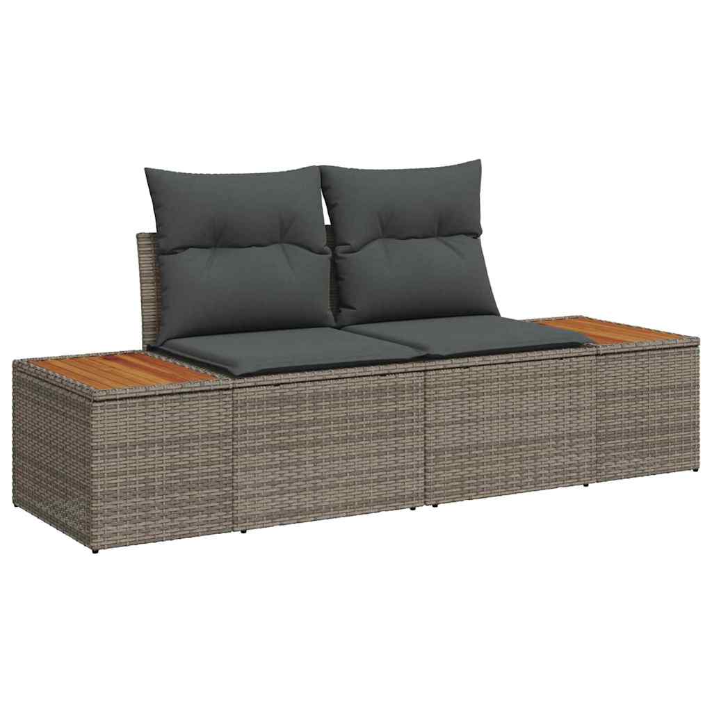 Set Divano da Giardino 6 pz Grigio Poly Rattan