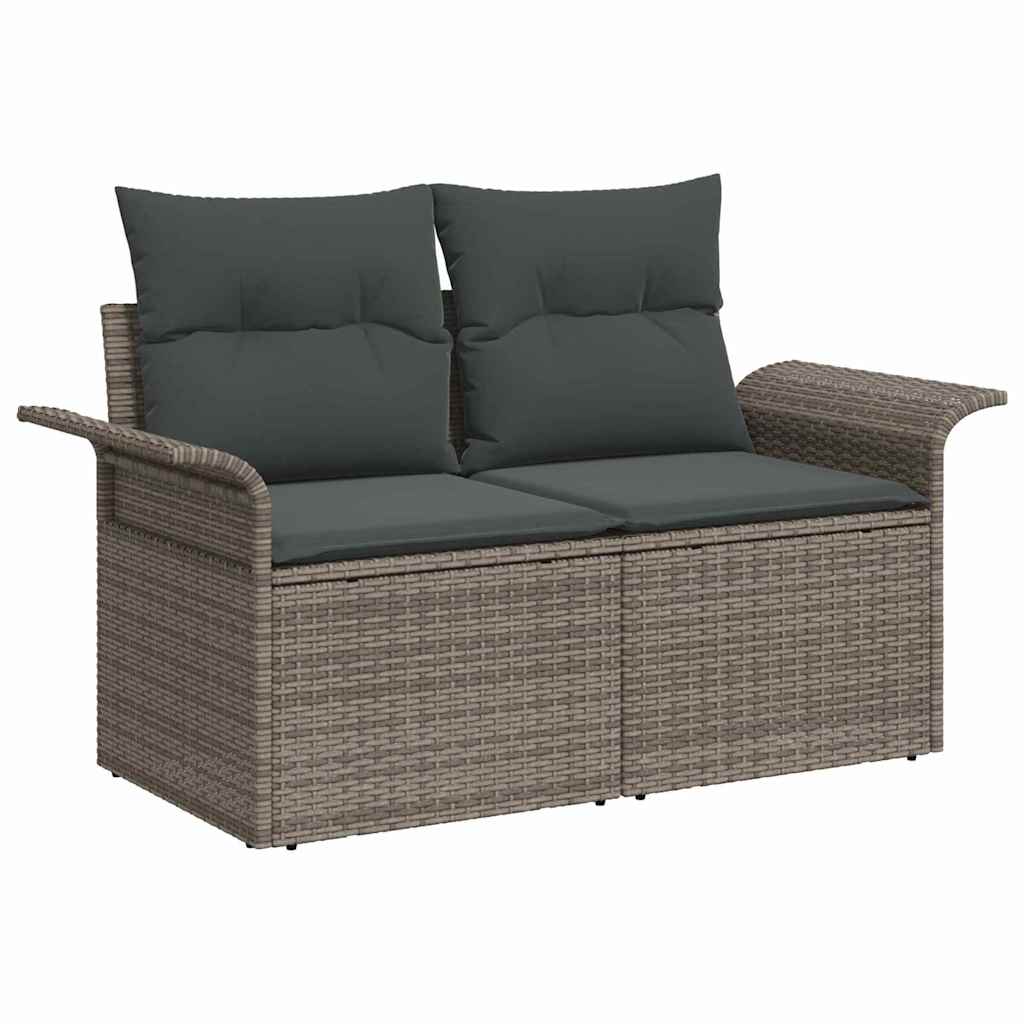 Set Divano da Giardino 6 pz Grigio polyrattan