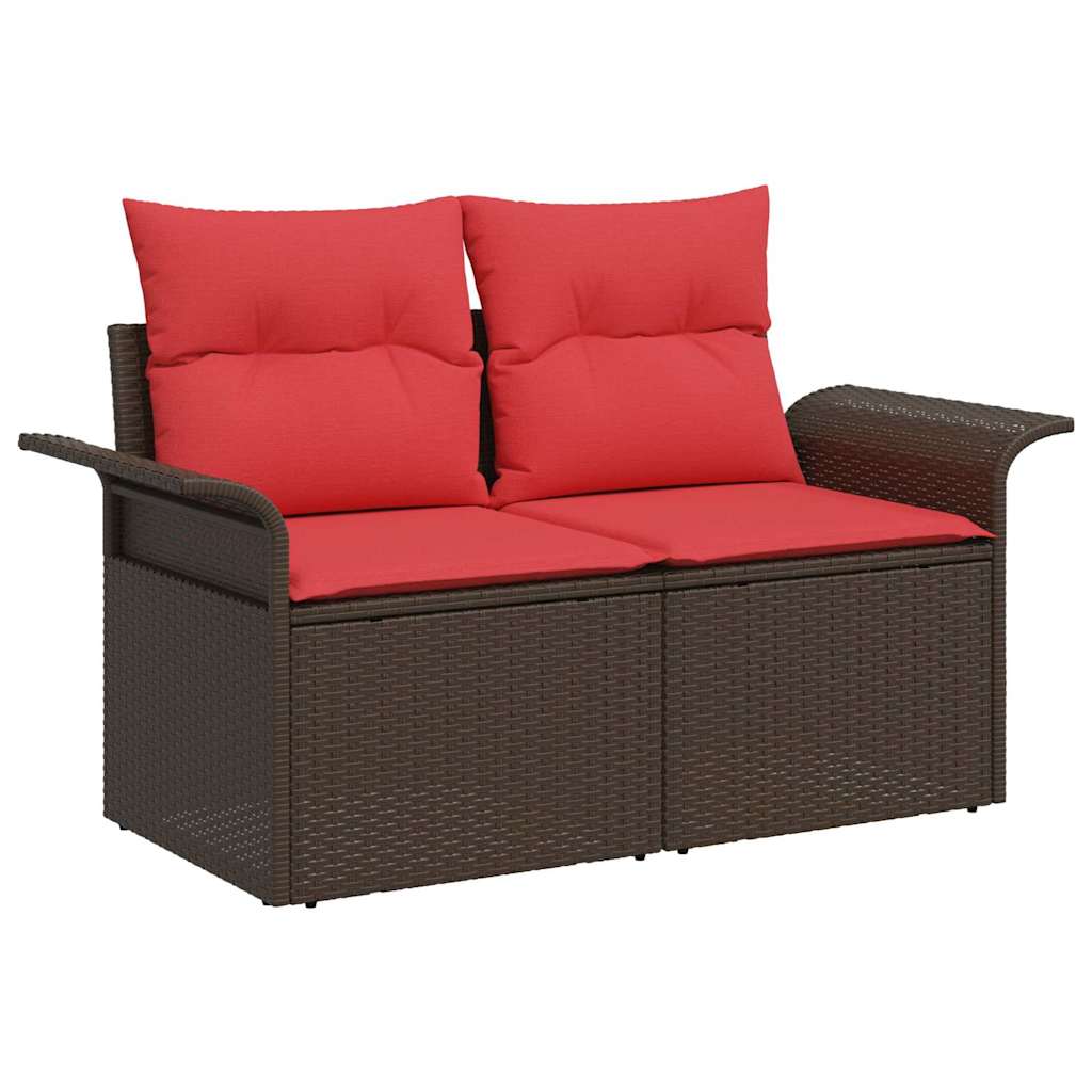 Set Divano da Giardino 6 pz Marrone polyrattan