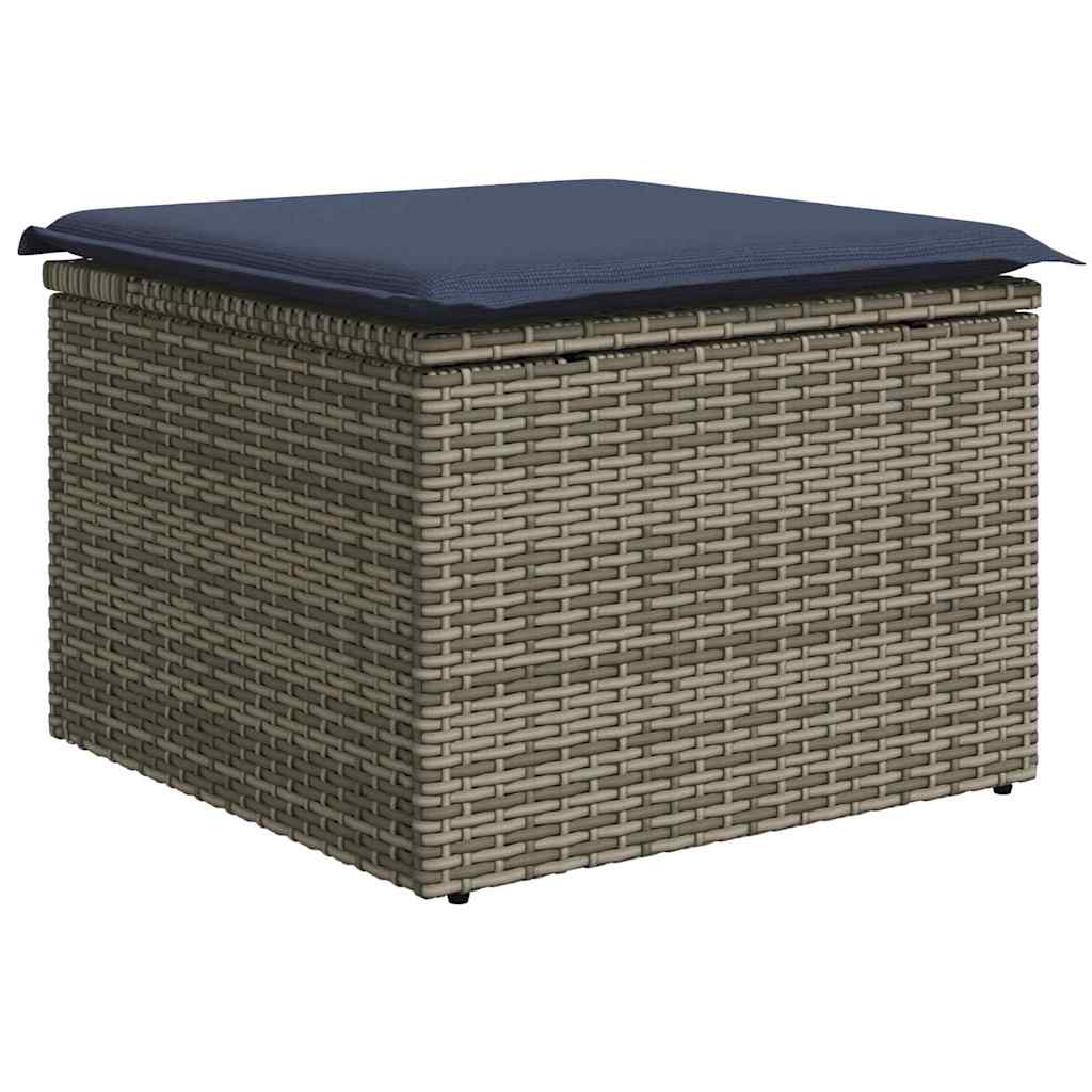 Set Divano da Giardino 6 pz Grigio polyrattan