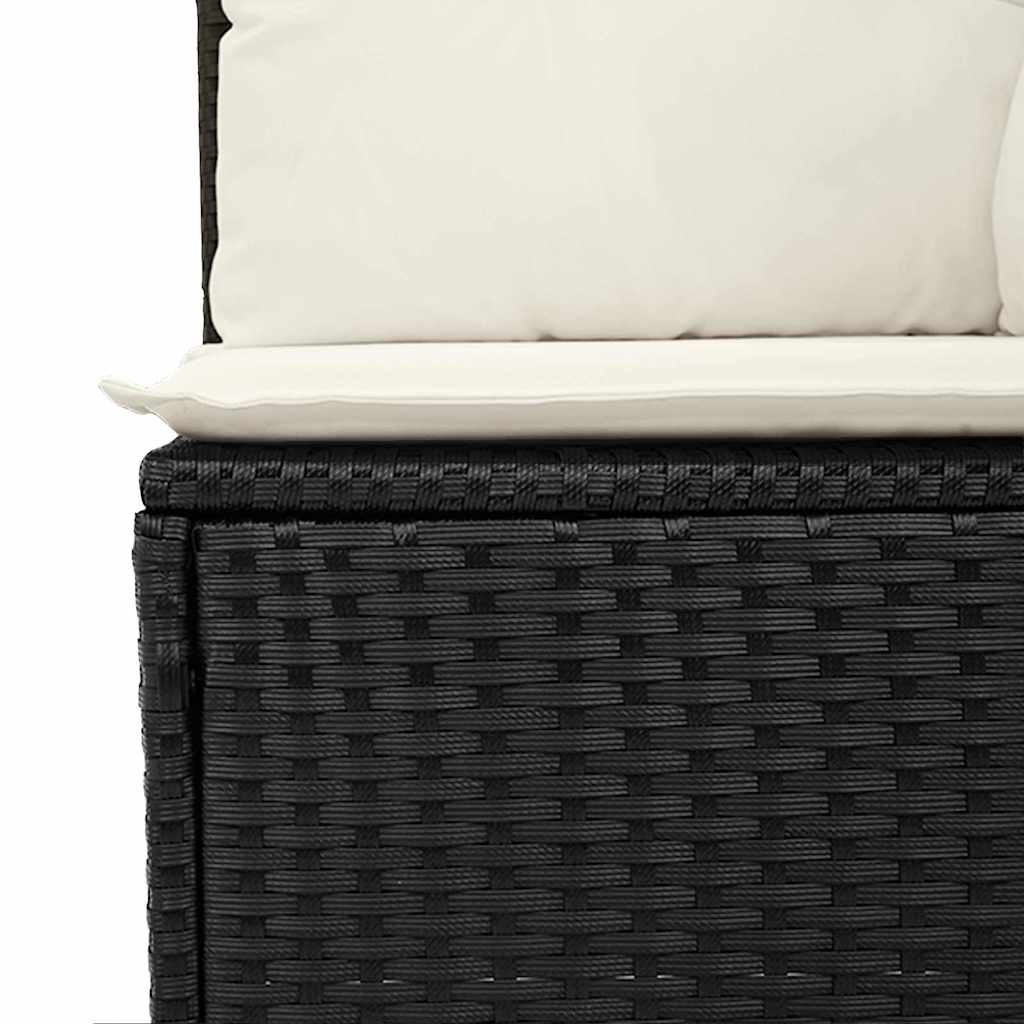 Set da pranzo per esterni 5 pz Nero Poly Rattan