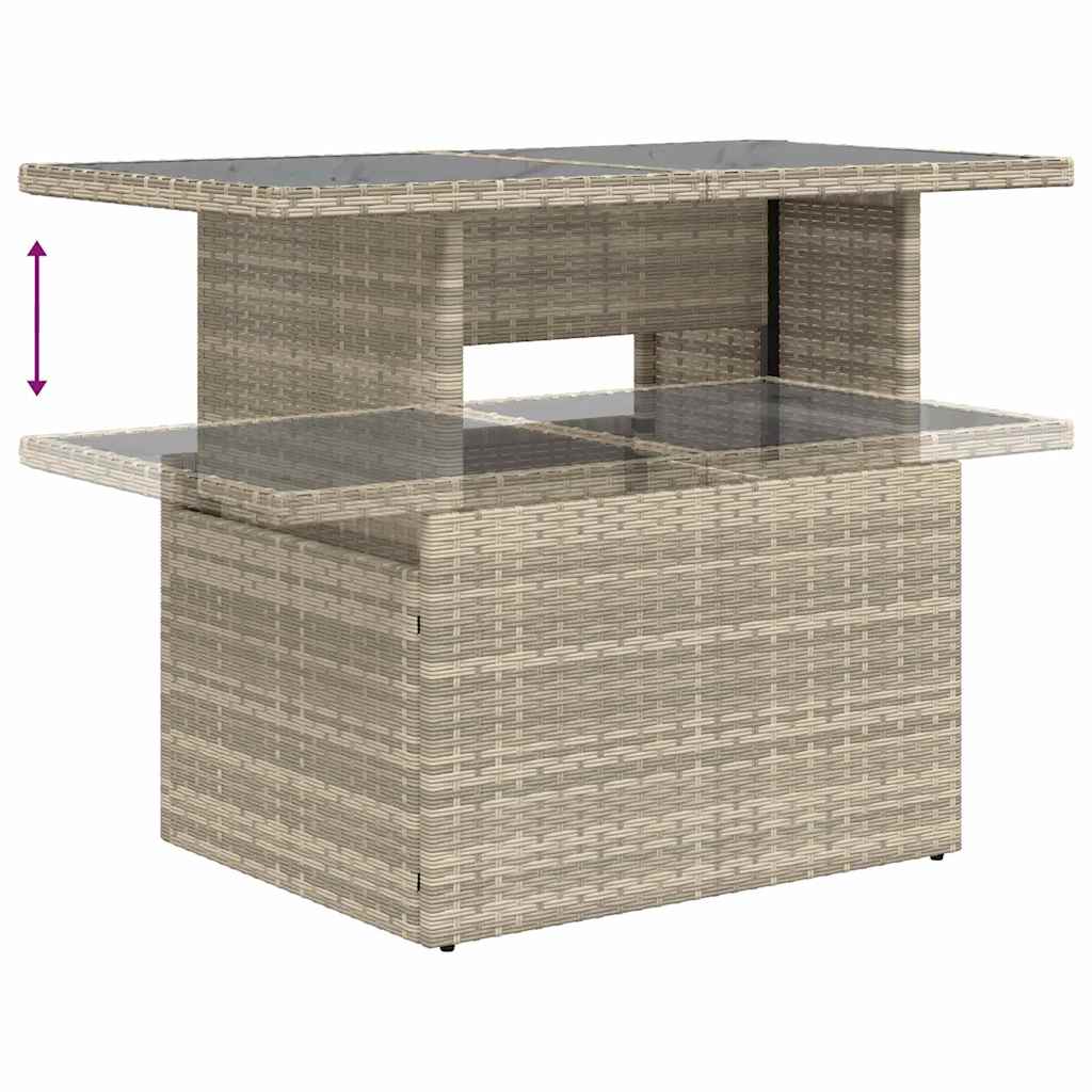 Set da pranzo per esterni 5 pz Grigio chiaro Poly Rattan