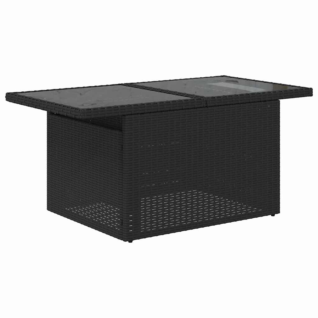 Set da pranzo per esterni 5 pz Nero Poly Rattan