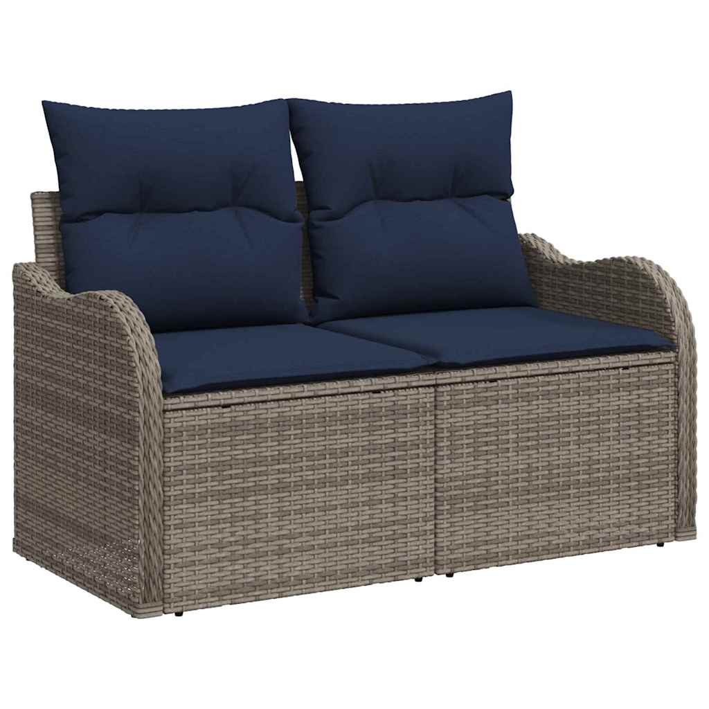 Set da pranzo 6 pz Grigio Poly Rattan