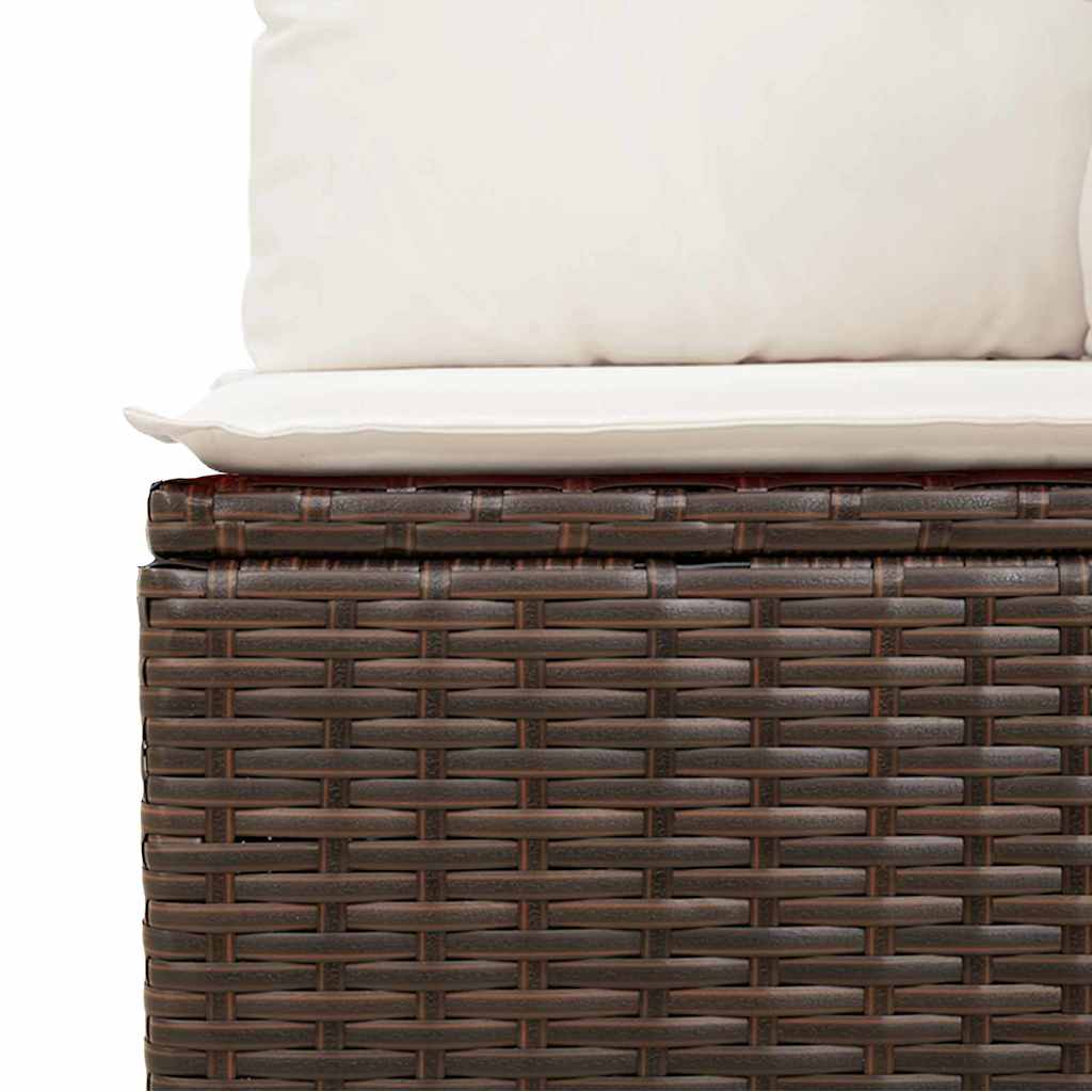 Set Divano da Giardino 5 pz Marrone Poly Rattan