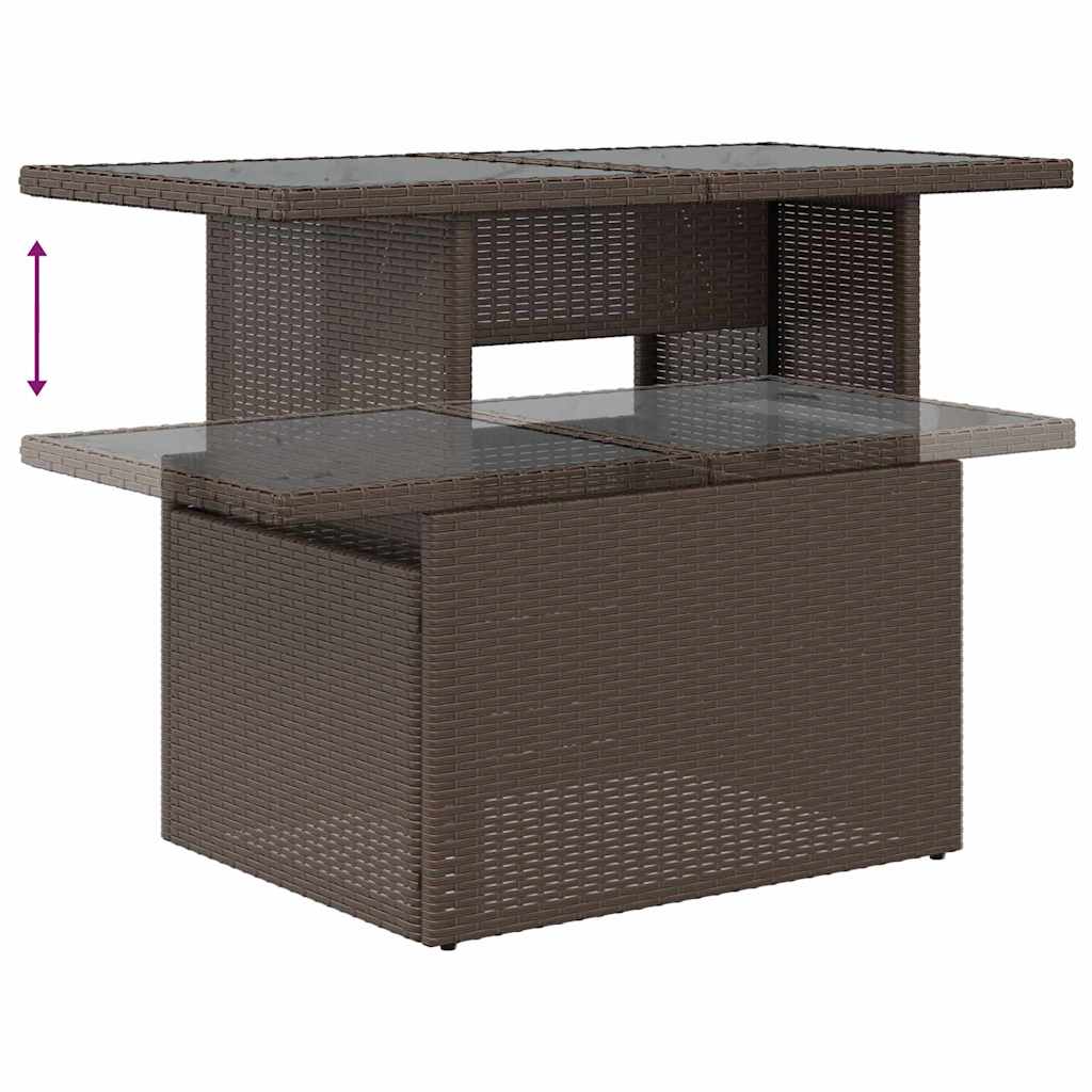 Set Divano da Giardino 5 pz Marrone Poly Rattan