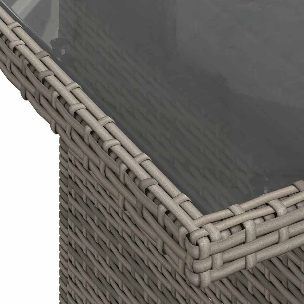 Set Divano da Giardino 5 pz Grigio Poly Rattan