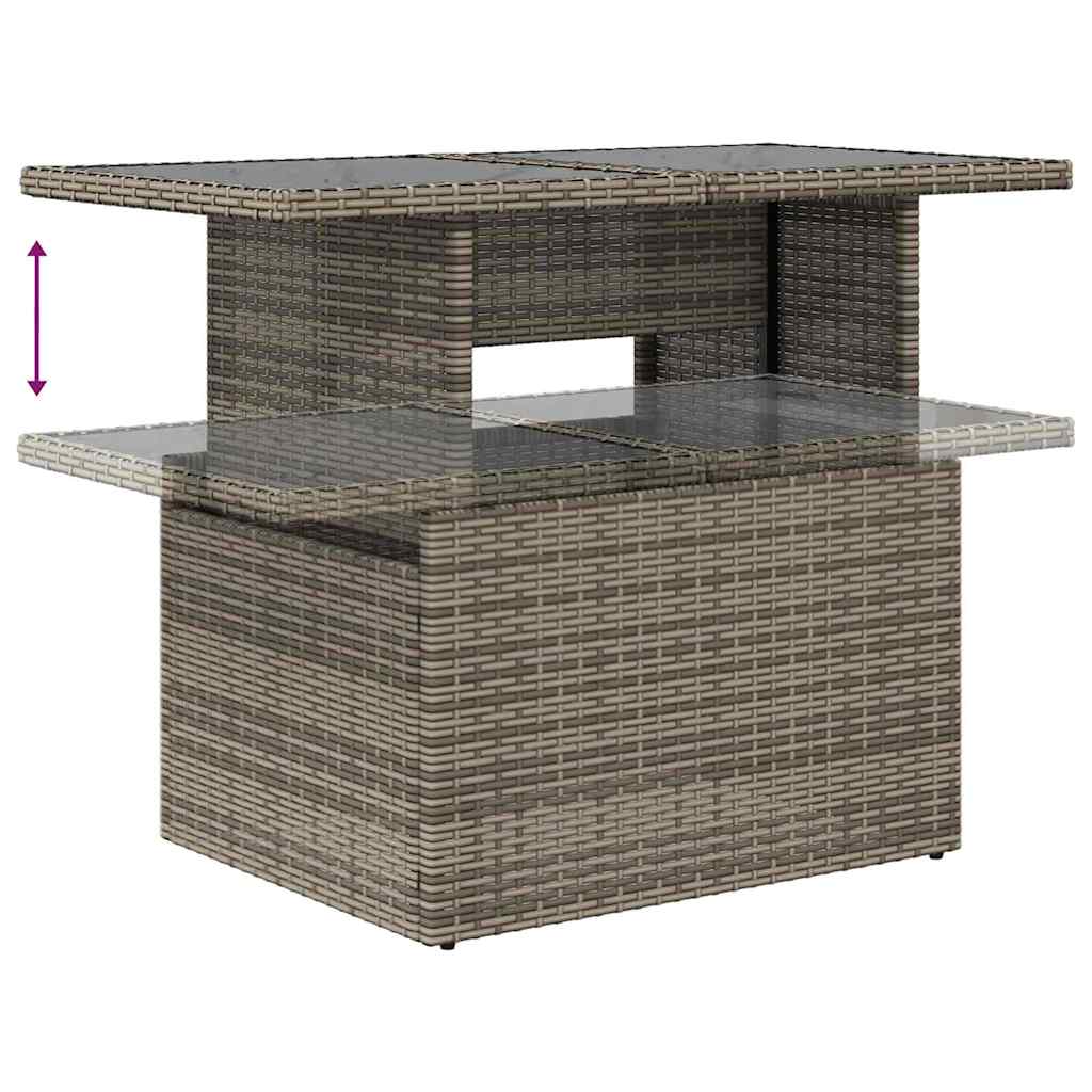 Set Divano da Giardino 6 pz Grigio polyrattan