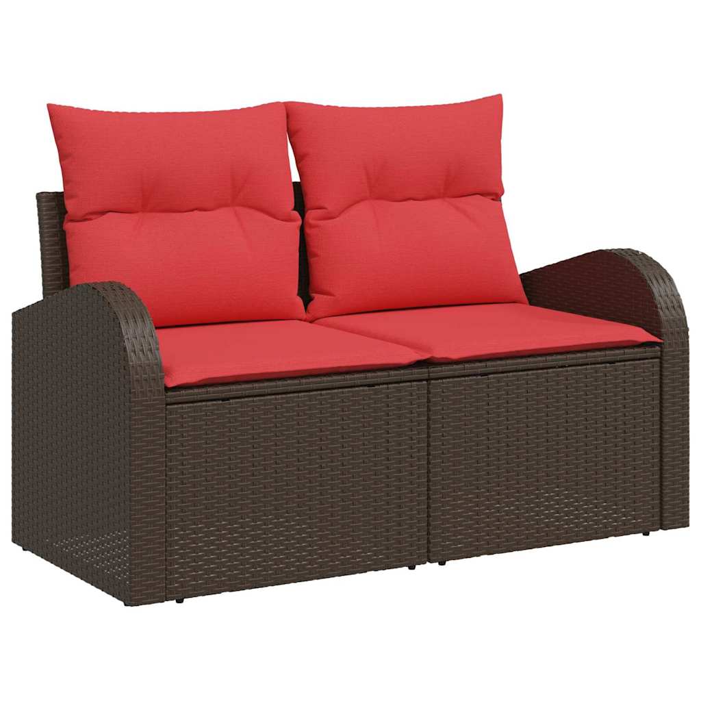 Set Divano da Giardino 6 pz Marrone polyrattan