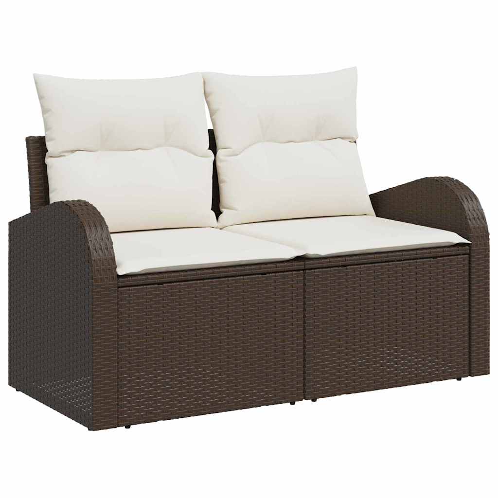 Set Divano da Giardino 5 pz Marrone polyrattan