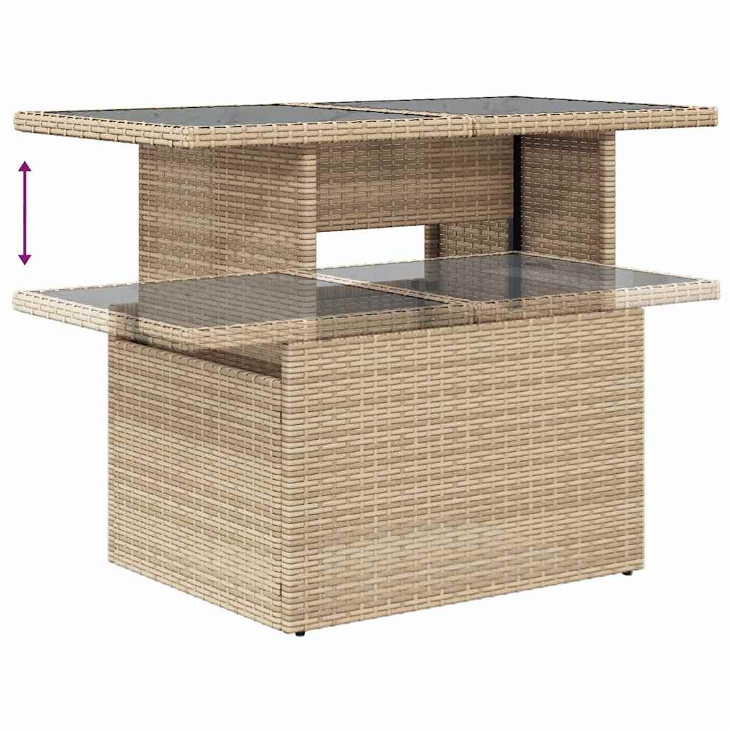 Set Divano da Giardino 5 pz Beige polyrattan