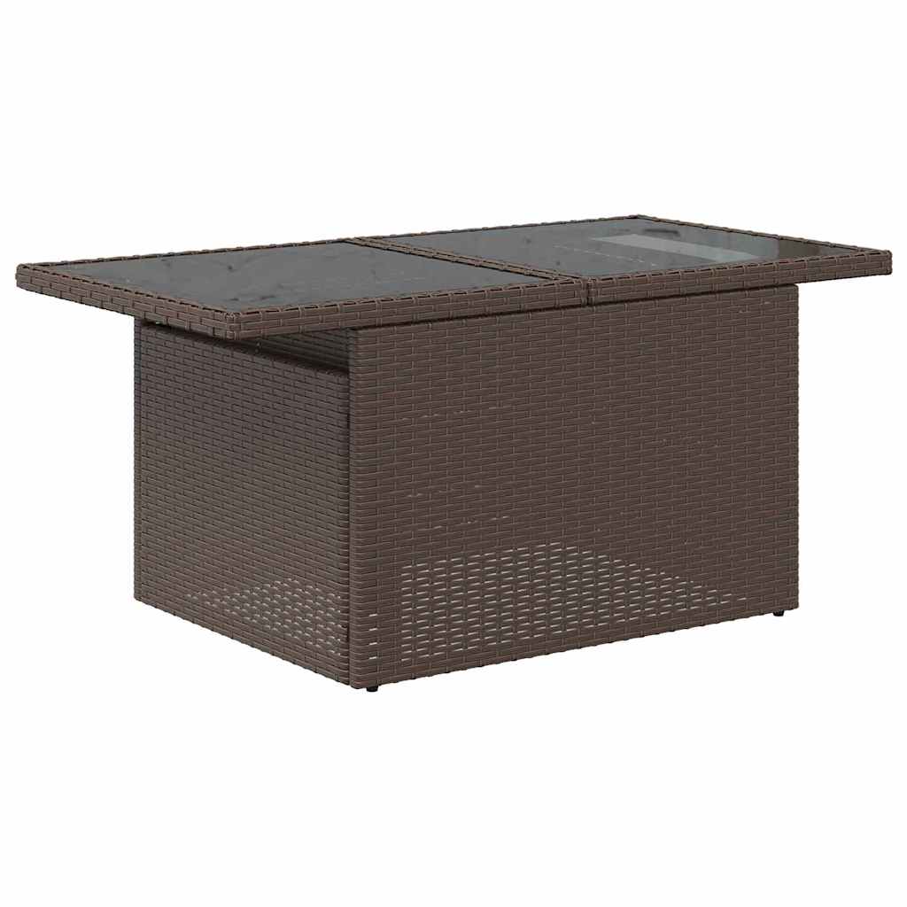 Set Divano da Giardino 5 pz 4-Numero di posti Marrone e Rosso
