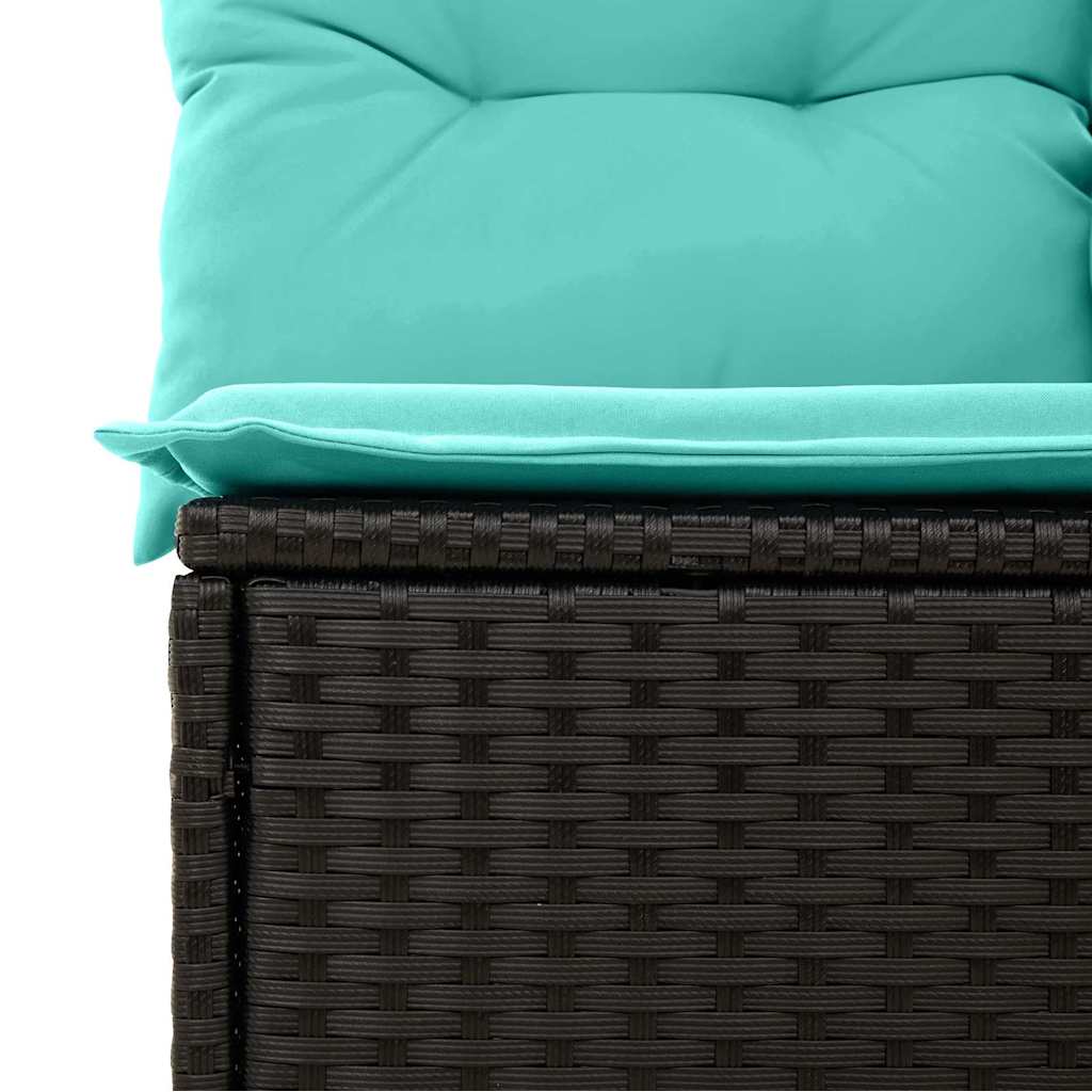 Set Divano da Giardino 5 pz 4-Numero di posti Nero polyrattan