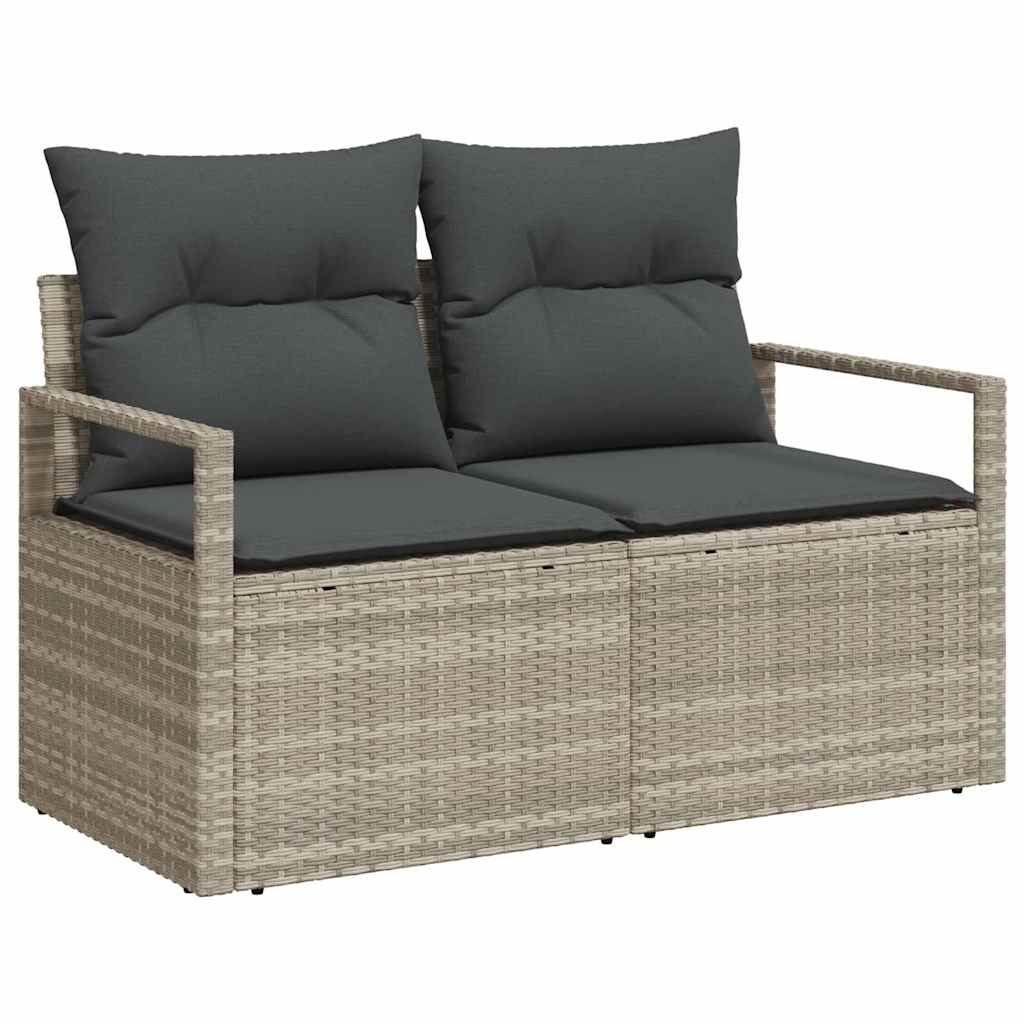 Set Divano da Giardino 5 pz 4-Numero di posti Grigio chiaro