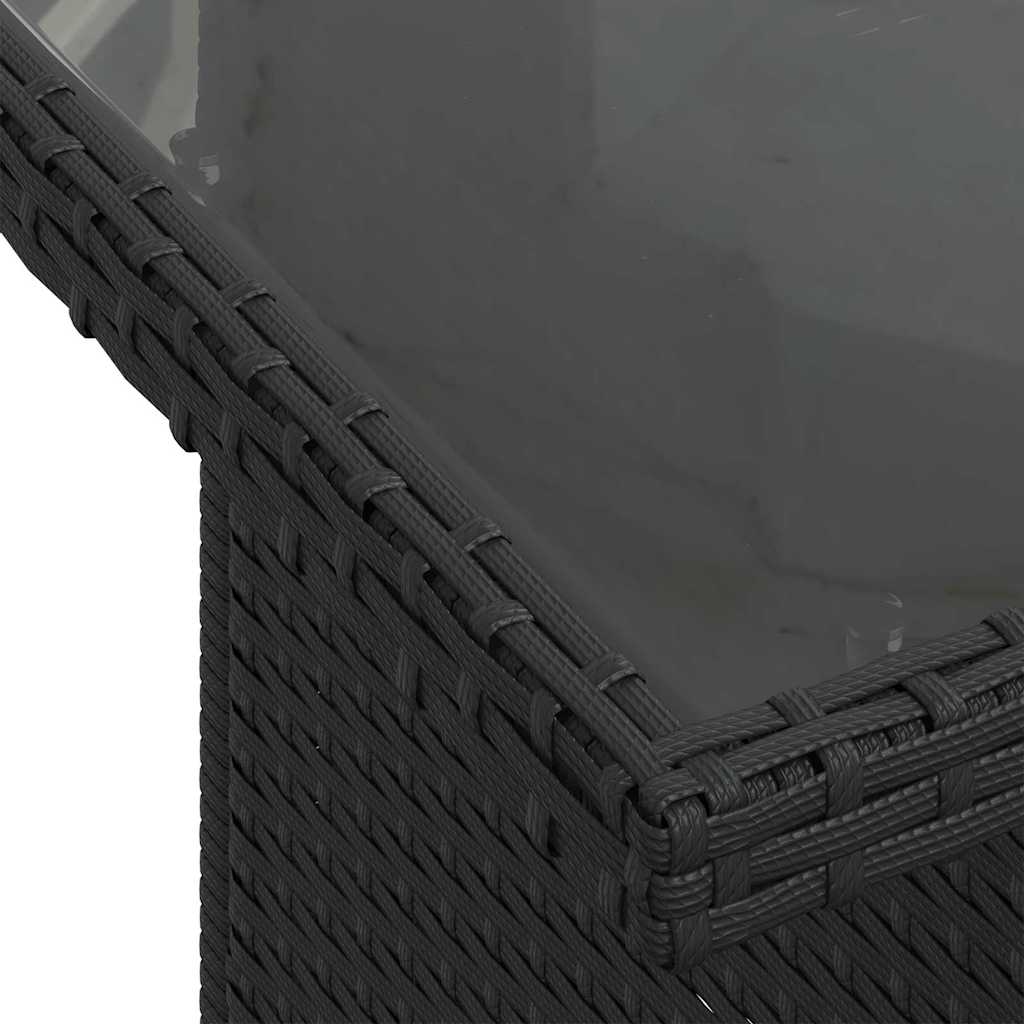 Set Divano da Giardino 5 pz 4-Numero di posti Nero polyrattan